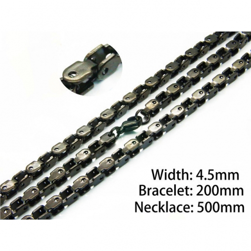 Wholesale Stainless Steel 316L Necklace & Bracelet Set NO.#BC40S0252HIE