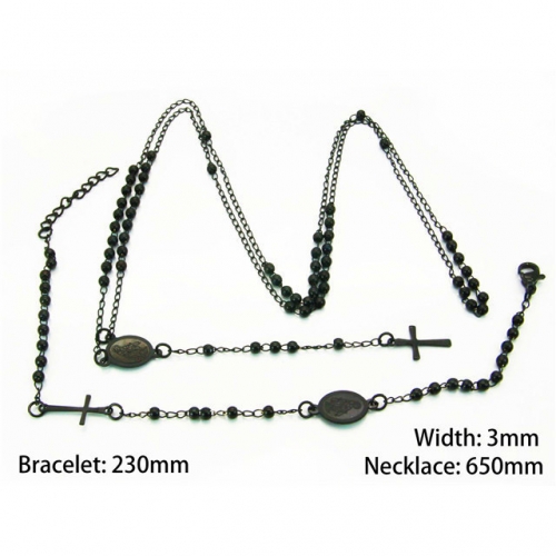 Wholesale Stainless Steel 316L Necklace & Bracelet Set NO.#BC40S0266HIL