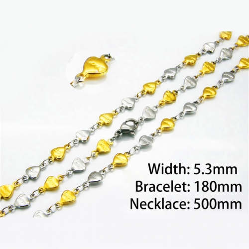 Wholesale Stainless Steel 316L Necklace & Bracelet Set NO.#BC40S0175ML