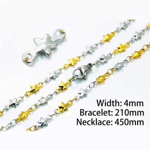 Wholesale Stainless Steel 316L Necklace & Bracelet Set NO.#BC39S0663MLS