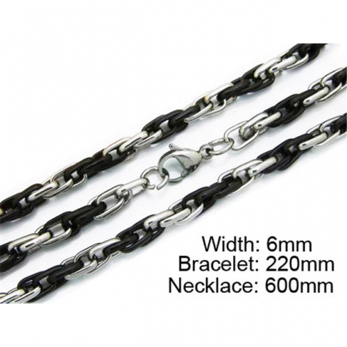 Wholesale Stainless Steel 316L Necklace & Bracelet Set NO.#BC55S0124I20