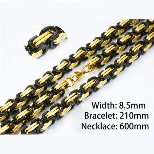 Wholesale Stainless Steel 316L Necklace & Bracelet Set NO.#BC40S0278JHC