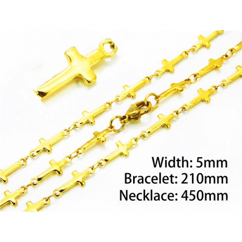 Wholesale Stainless Steel 316L Necklace & Bracelet Set NO.#BC39S0648MLB