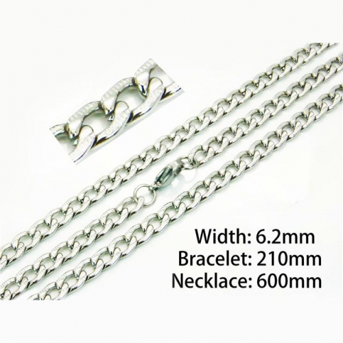 Wholesale Stainless Steel 316L Necklace & Bracelet Set NO.#BC61S0429MZ