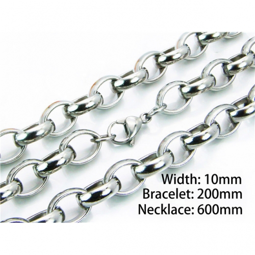 Wholesale Stainless Steel 316L Necklace & Bracelet Set NO.#BC61S0292HHZ