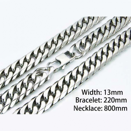 Wholesale Stainless Steel 316L Necklace & Bracelet Set NO.#BC82S0015KPZ