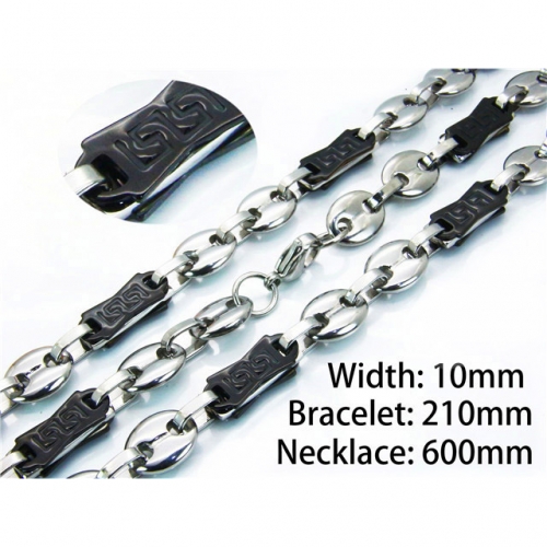 Wholesale Stainless Steel 316L Necklace & Bracelet Set NO.#BC55S0509IJQ