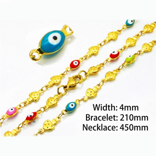 Wholesale Stainless Steel 316L Necklace & Bracelet Set NO.#BC39S0682PU