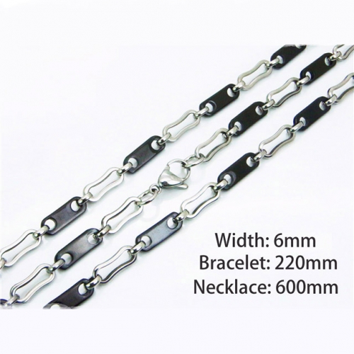 Wholesale Stainless Steel 316L Necklace & Bracelet Set NO.#BC55S0579IQQ