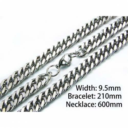 Wholesale Stainless Steel 316L Necklace & Bracelet Set NO.#BC61S0388HHL