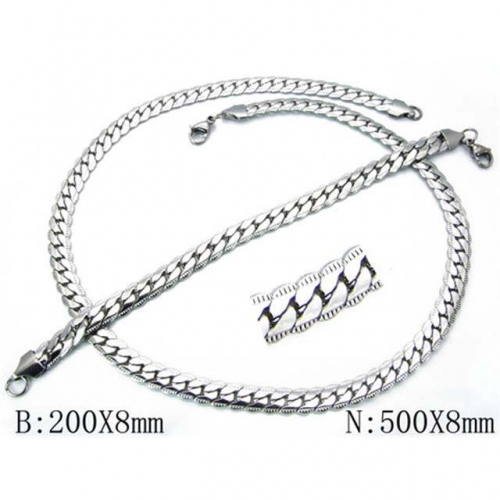 Wholesale Stainless Steel 316L Necklace & Bracelet Set NO.#BC70S0042PL