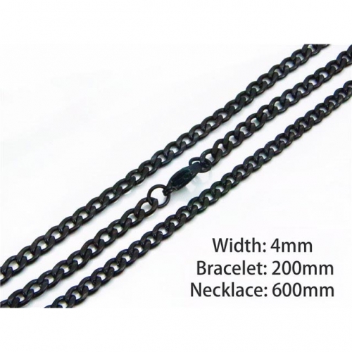 Wholesale Stainless Steel 316L Necklace & Bracelet Set NO.#BC61S0507NS