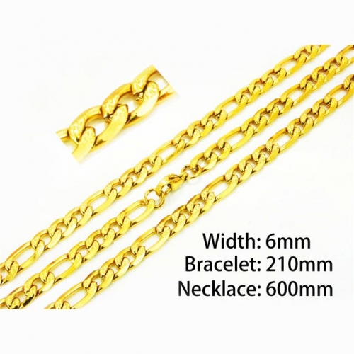 Wholesale Stainless Steel 316L 18K-Gold Jewelry Sets NO.#BC61S0427HHD