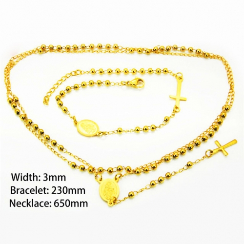 Wholesale Stainless Steel 316L 18K-Gold Jewelry Sets NO.#BC40S0265H25