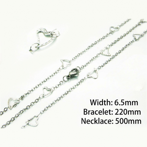 Wholesale Stainless Steel 316L Necklace & Bracelet Set NO.#BC40S0226MZ