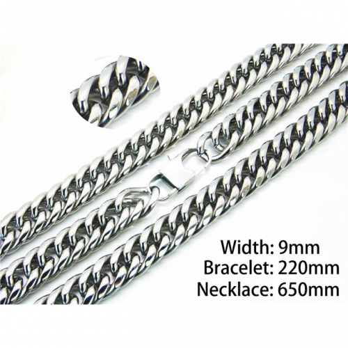 Wholesale Stainless Steel 316L Necklace & Bracelet Set NO.#BC40S0268INF