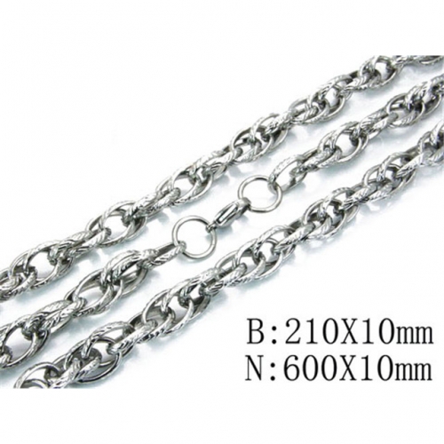 Wholesale Stainless Steel 316L Necklace & Bracelet Set NO.#BC40S0069H60