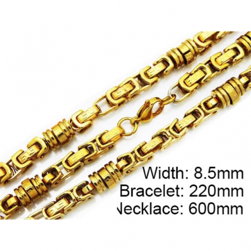 Wholesale Stainless Steel 316L 18K-Gold Jewelry Sets NO.#BC55S0092I50