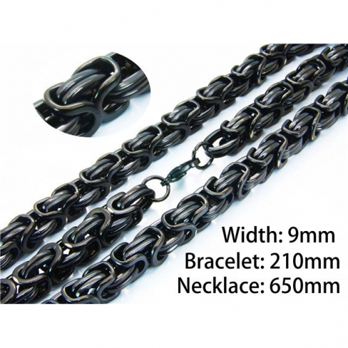 Wholesale Stainless Steel 316L Necklace & Bracelet Set NO.#BC55S0528ILR