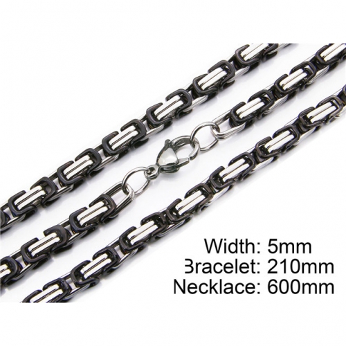 Wholesale Stainless Steel 316L Necklace & Bracelet Set NO.#BC55S0033I20