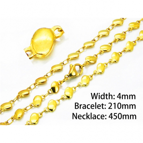 Wholesale Stainless Steel 316L Necklace & Bracelet Set NO.#BC39S0646MLC