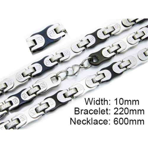 Wholesale Stainless Steel 316L Necklace & Bracelet Set NO.#BC55S0104I30