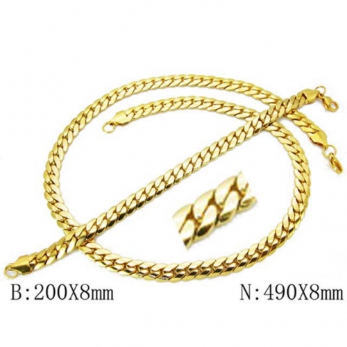 Wholesale Stainless Steel 316L 18K-Gold Jewelry Sets NO.#BC70S0045HKZ