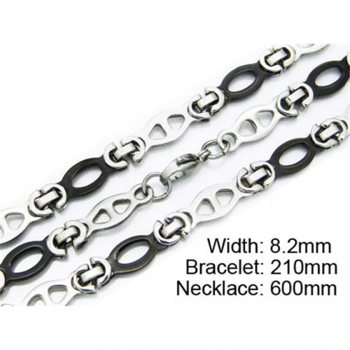Wholesale Stainless Steel 316L Necklace & Bracelet Set NO.#BC55S0114I20