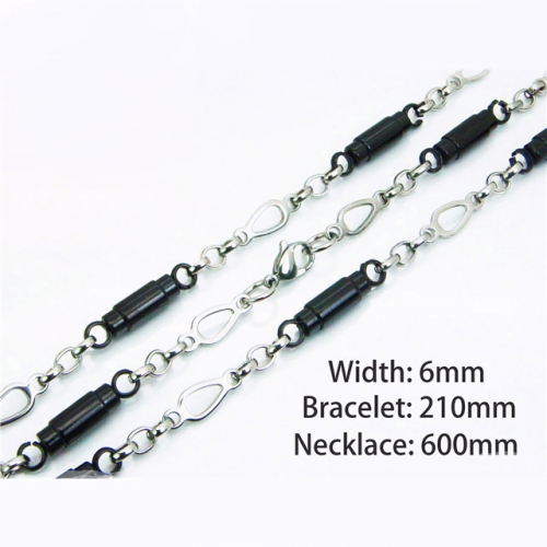 Wholesale Stainless Steel 316L Necklace & Bracelet Set NO.#BC55S0581IIX