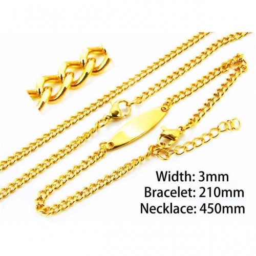 Wholesale Stainless Steel 316L 18K-Gold Jewelry Sets NO.#BC70S0063NZ
