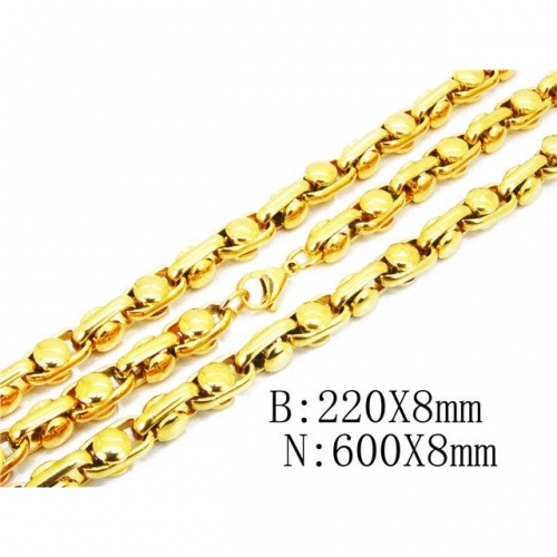 Wholesale Stainless Steel 316L 18K-Gold Jewelry Sets NO.#BC62N0300KRR