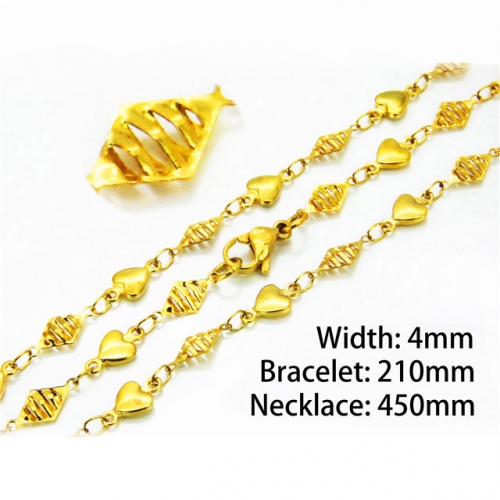 Wholesale Stainless Steel 316L Necklace & Bracelet Set NO.#BC39S0652MLA