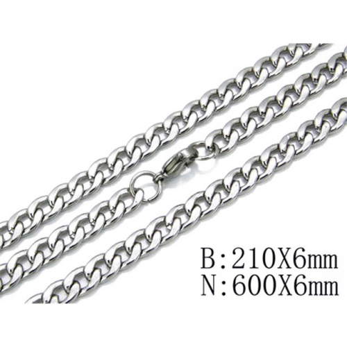 Wholesale Stainless Steel 316L Necklace & Bracelet Set NO.#BC61S0182M0