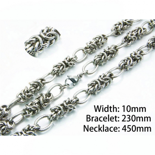 Wholesale Stainless Steel 316L Necklace & Bracelet Set NO.#BC40S0236ILQ