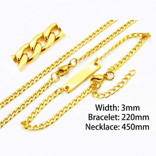 Wholesale Stainless Steel 316L 18K-Gold Jewelry Sets NO.#BC70S0067NZ