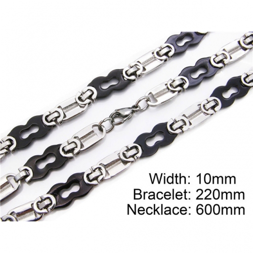 Wholesale Stainless Steel 316L Necklace & Bracelet Set NO.#BC55S0029I20