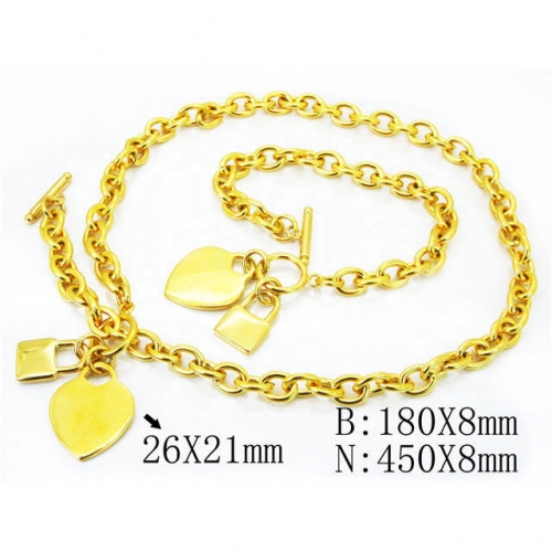 Wholesale Stainless Steel 316L 18K-Gold Jewelry Sets NO.#BC40S0300JPE