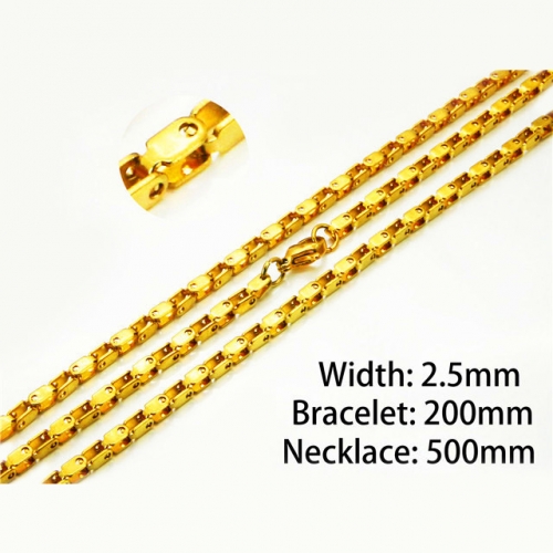 Wholesale Stainless Steel 316L 18K-Gold Jewelry Sets NO.#BC40S0245OL