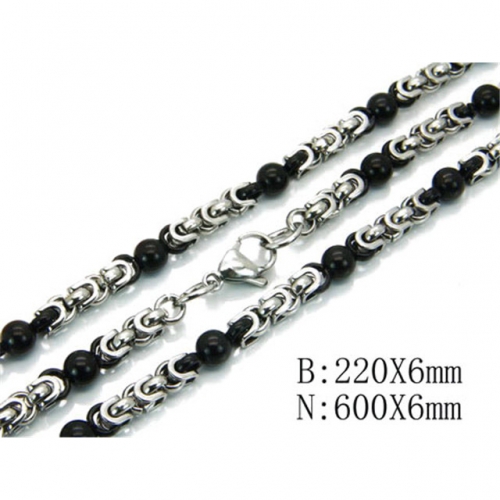 Wholesale Stainless Steel 316L Necklace & Bracelet Set NO.#BC55S0241IHZ