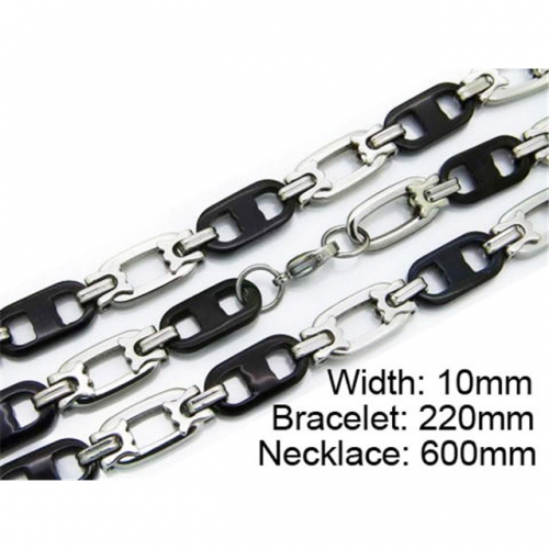 Wholesale Stainless Steel 316L Necklace & Bracelet Set NO.#BC55S0126I20