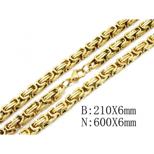 Wholesale Stainless Steel 316L 18K-Gold Jewelry Sets NO.#BC40S0302IKL