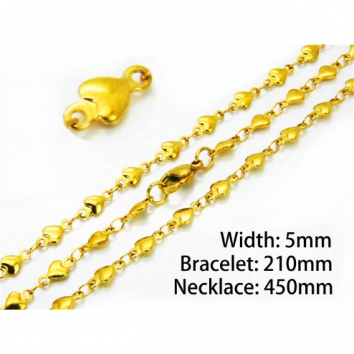 Wholesale Stainless Steel 316L Necklace & Bracelet Set NO.#BC39S0643ML