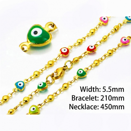 Wholesale Stainless Steel 316L Necklace & Bracelet Set NO.#BC39S0675PV