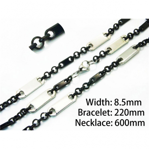 Wholesale Stainless Steel 316L Necklace & Bracelet Set NO.#BC55S0533IJR