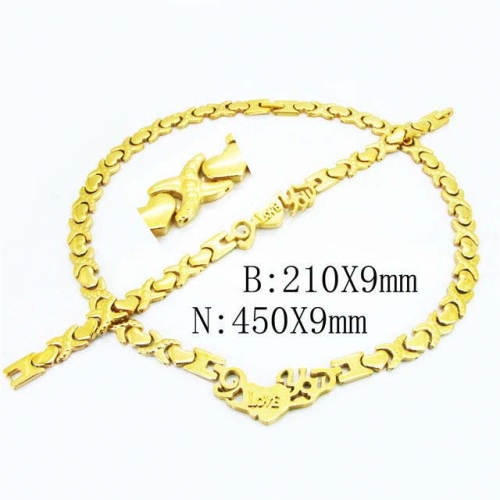 Wholesale Stainless Steel 316L Necklace & Bracelet Set NO.#BC63S1006KOS