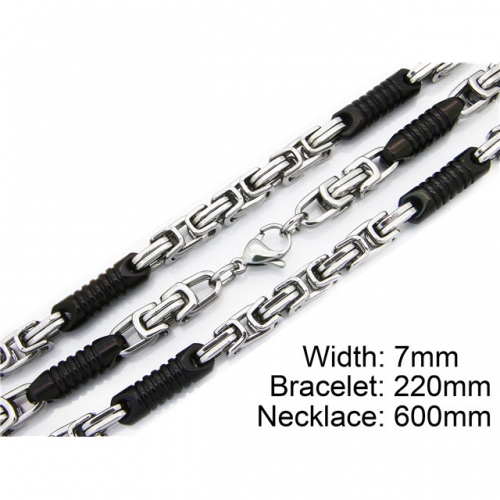 Wholesale Stainless Steel 316L Necklace & Bracelet Set NO.#BC55S0087I30