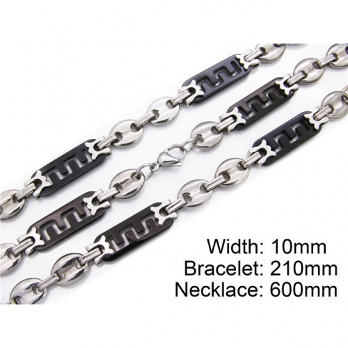 Wholesale Stainless Steel 316L Necklace & Bracelet Set NO.#BC55S0025I20