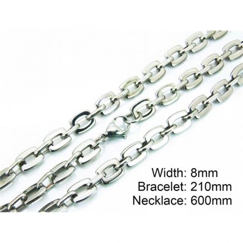 Wholesale Stainless Steel 316L Necklace & Bracelet Set NO.#BC55S0589HNE