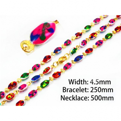 Wholesale Stainless Steel 316L Necklace & Bracelet Set NO.#BC61S0455HLZ