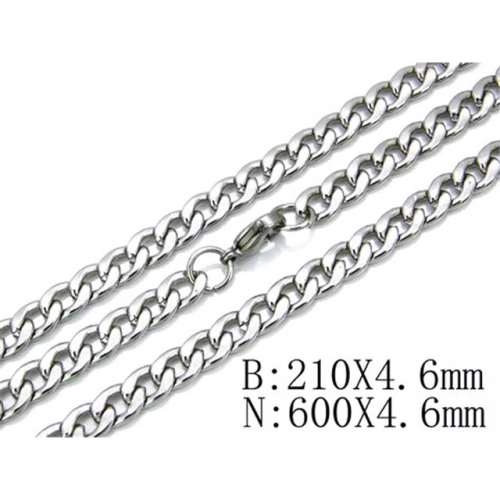 Wholesale Stainless Steel 316L Necklace & Bracelet Set NO.#BC61S0183L5
